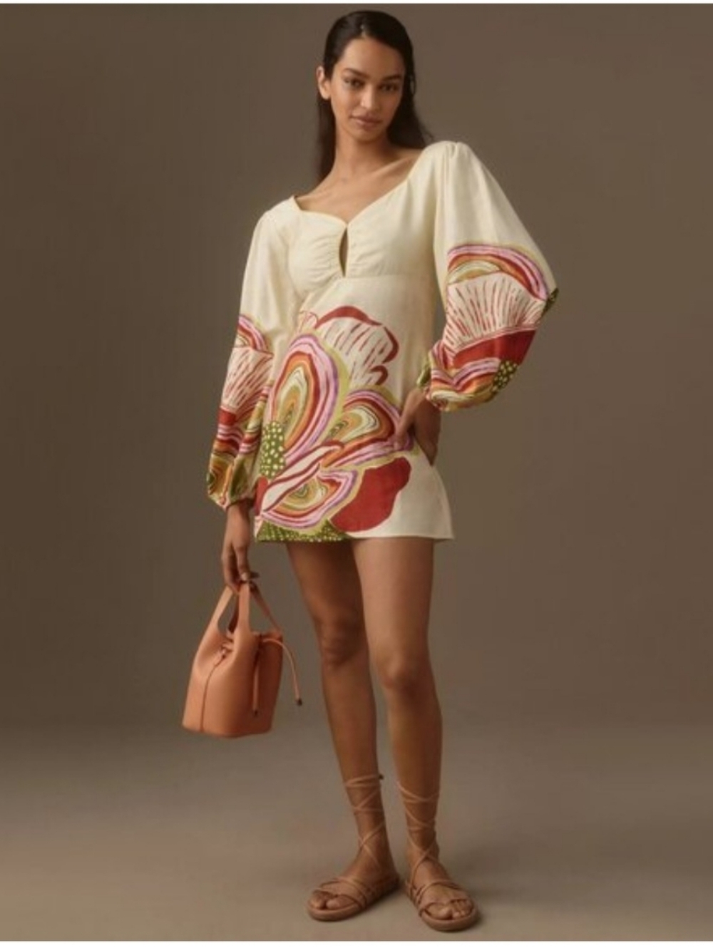 Farm Rio | Sweetheart Linen Mini Dress | NWT